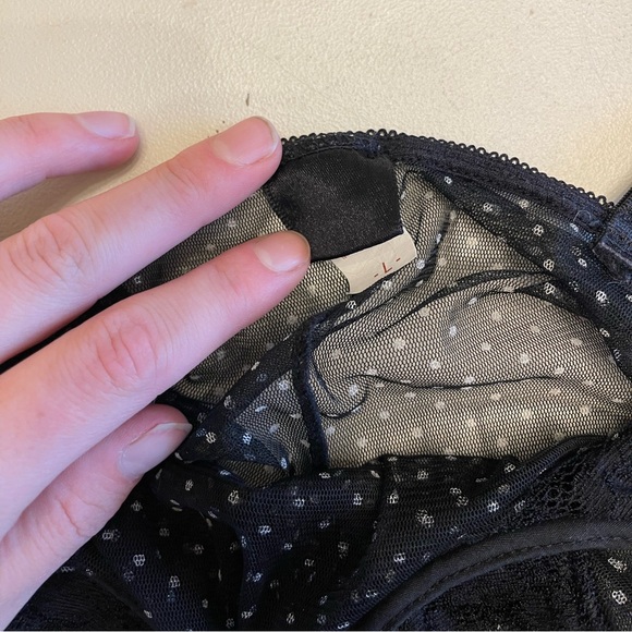Vintage black and white polka dot lingerie - Picture 4 of 6